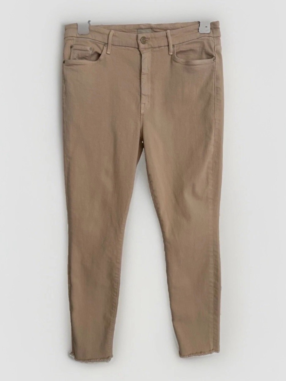 Mother High Waisted Looker Ankle Fray Khaki Jeans Skinny Women’s 32 Stretch